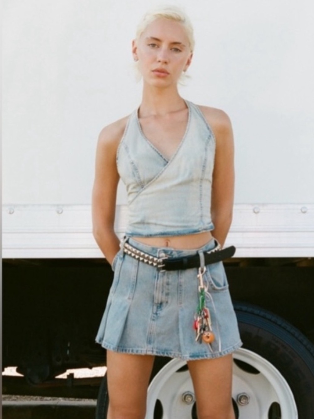 NEW ZARA  Bloggers Fave
Crop Mini Pleated Denim Skirt
XL
🚨NO DISCOUNT - Picture 2 of 7